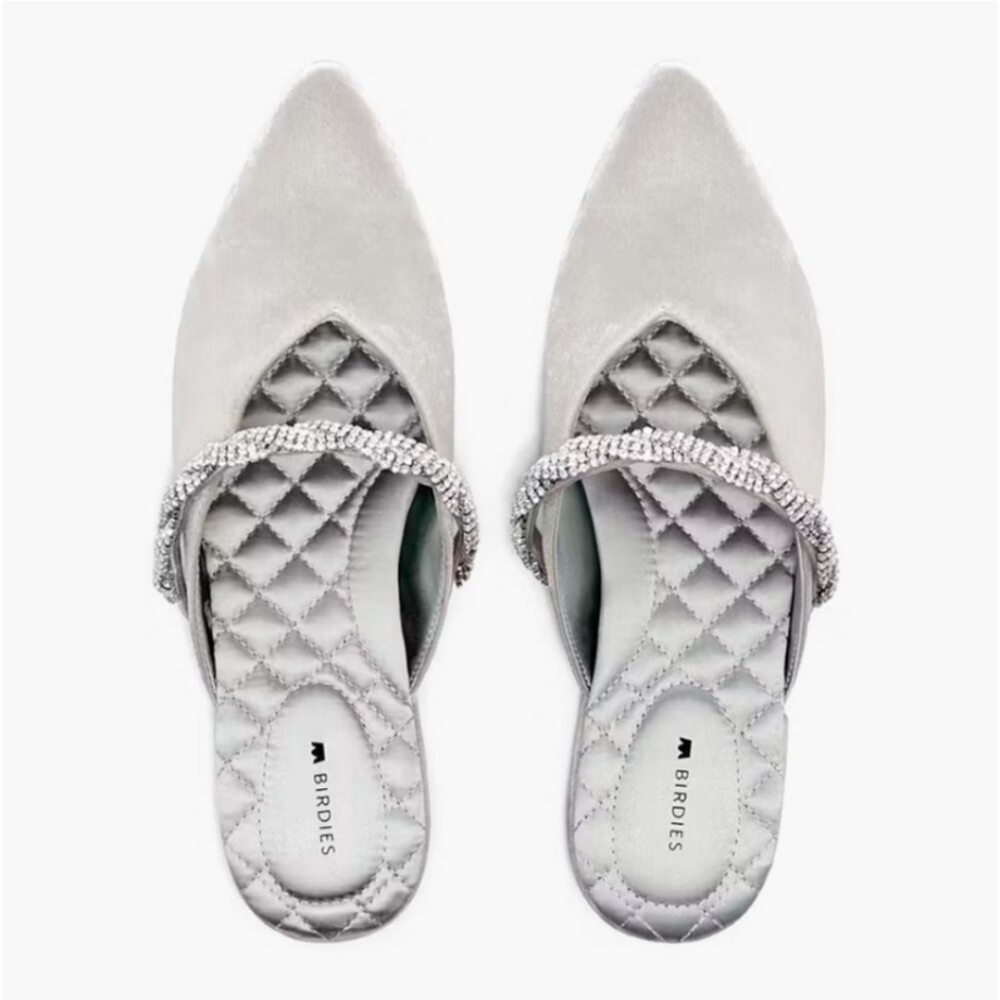 BIRDIES THE SWAN SNOW CRYSTAL SILVER SLIDE 10.5